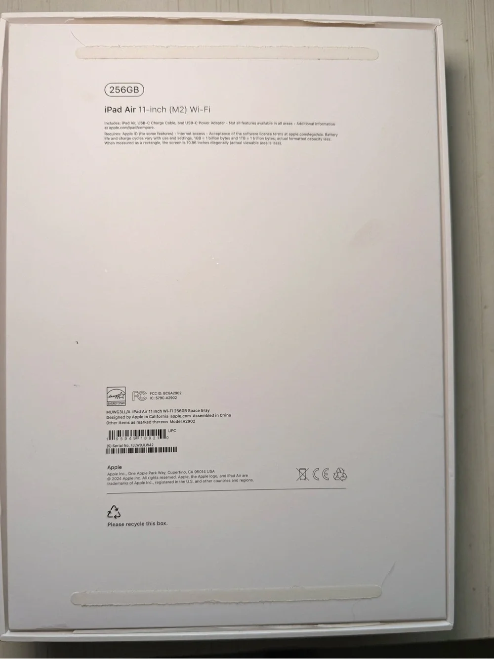 11-inch iPad Air Wi-Fi 256GB - Model A2902